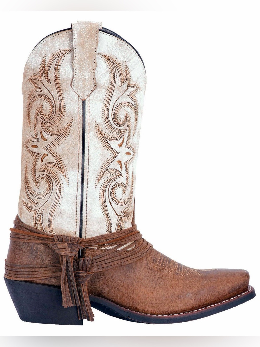 Laredo Myra Ankle Fringe Western Boots in the Sand/White/Brown Women’s Size 7